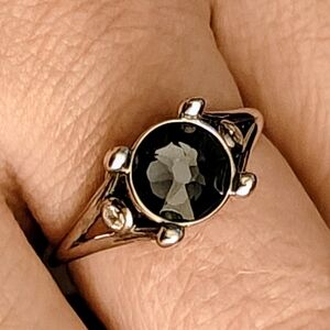 Fragrant Jewels Black Dahlia Satin Ring .925 Size 8